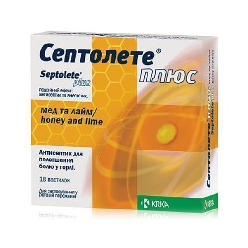 Септолете Плюс мед і лайм пастилки №18 в місті Ужгород : ціни, характеристика. - фото №1 Септолете Плюс мед і лайм пастилки №18 в місті Ужгород : ціни, характеристика.