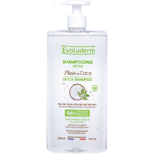 Шампунь Evoluderm (Эволюдерм) для всех типов волос детокс с водой кокоса 1000 мл в городе Вышгород : цены, характеристики.  - фото №1 Шампунь Evoluderm (Эволюдерм) для всех типов волос детокс с водой кокоса 1000 мл в городе Вышгород : цены, характеристики.