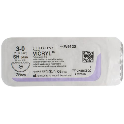 Вікрил 3-0 колюча голка 26 мм 1/2 кола, 75 см W9120 фото - фото №1 Вікрил 3-0 колюча голка 26 мм 1/2 кола, 75 см W9120 фото