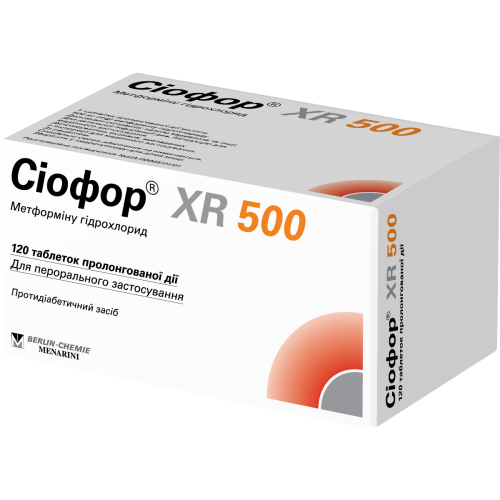 Сиофор XR 500 таблетки №120 в городе Глобино : цены, характеристики.  - фото №1 Сиофор XR 500 таблетки №120 в городе Глобино : цены, характеристики.