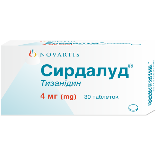 Сирдалуд 4 мг таблетки №30  в городе Богородчаны : цены, характеристики.  - фото №1 Сирдалуд 4 мг таблетки №30  в городе Богородчаны : цены, характеристики.
