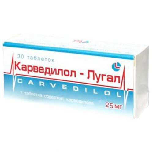 Карведилол-Лугал 25 мг таблетки №30 в городе Софиевка : цены, характеристики.  - фото №1 Карведилол-Лугал 25 мг таблетки №30 в городе Софиевка : цены, характеристики.