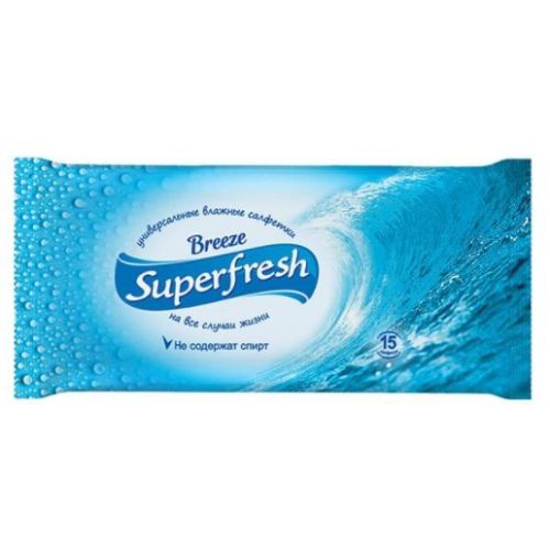 Серветки вологі Superfresh Breeze №15 в місті Рахів : ціни, характеристика.  - фото №1 Серветки вологі Superfresh Breeze №15 в місті Рахів : ціни, характеристика.
