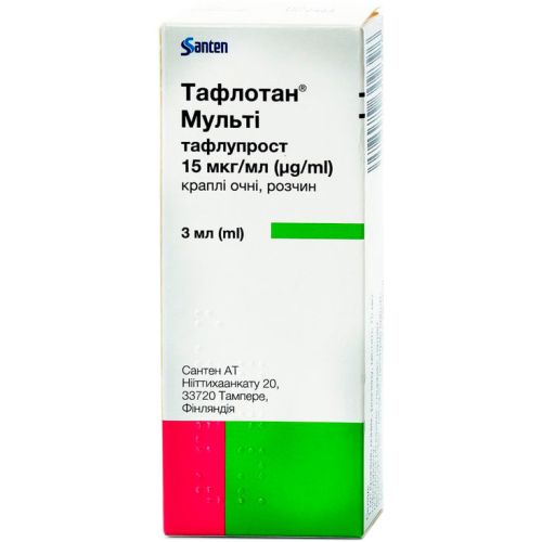 Тафлотан Мульти капли глазные, раствор 15 мкг/мл флакон 3 мл в городе Глобино : цены, характеристики.  - фото №1 Тафлотан Мульти капли глазные, раствор 15 мкг/мл флакон 3 мл в городе Глобино : цены, характеристики.