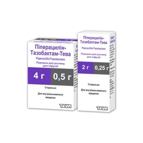 Піперацилін-Тазобактам-Тева порошок для ін'єкцій 4г/0.5 г №1 ADD - фото №1 Піперацилін-Тазобактам-Тева порошок для ін'єкцій 4г/0.5 г №1 ADD