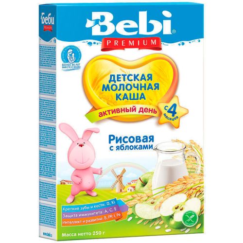Каша молочна Bebi Premium рисова з яблуком, 250 г в місті Глобине : ціни, характеристика.  - фото №1 Каша молочна Bebi Premium рисова з яблуком, 250 г в місті Глобине : ціни, характеристика.