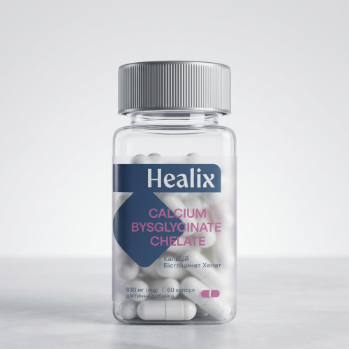 Healix (Хелікс) Кальцій Бісгліцинат Хелат 250 мг капсули №60 в інтернет-аптеці - фото №1 Healix (Хелікс) Кальцій Бісгліцинат Хелат 250 мг капсули №60 в інтернет-аптеці