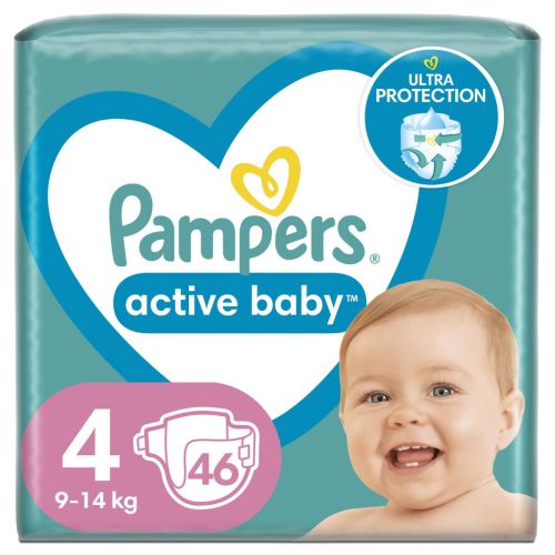 Підгузки Pampers Active Baby розмір 4 (9-14 кг) №46 в місті Перещепине : ціни, характеристика.  - фото №1 Підгузки Pampers Active Baby розмір 4 (9-14 кг) №46 в місті Перещепине : ціни, характеристика.