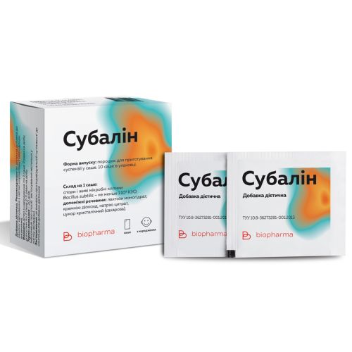 Субалін порошок 2,0 саше №10   в місті Вінниця : ціни, характеристика.  - фото №1 Субалін порошок 2,0 саше №10   в місті Вінниця : ціни, характеристика.