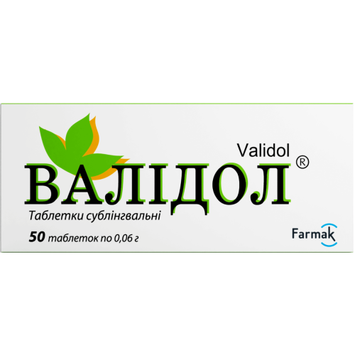 Валідол 0,06 г таблетки №50 в місті Коцюбинське : ціни, характеристика.  - фото №1 Валідол 0,06 г таблетки №50 в місті Коцюбинське : ціни, характеристика.