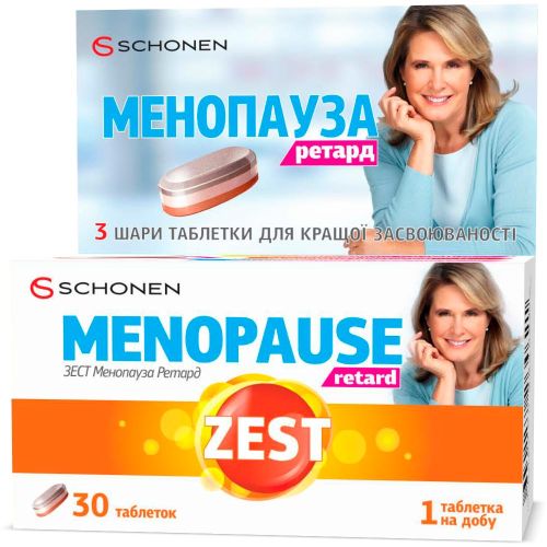 Zest (Зест) Menopause Retard (Менопауза Ретард) таблетки №30 в місті Софіївка : ціни, характеристика.  - фото №1 Zest (Зест) Menopause Retard (Менопауза Ретард) таблетки №30 в місті Софіївка : ціни, характеристика.