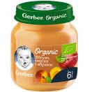 Пюре Gerber Organic яблоко персик абрикос с 6 месяцев 125 г цена foto 1