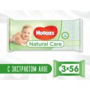 Серветки вологі дитячі Huggies (Хаггіс) Natural Care №56х3 ціна foto 2