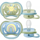 Пустышка Avent (Авент) Ultra Air SCF085/58 с декором 0-6 месяцев ортодонтическая 2 шт недорого foto 2
