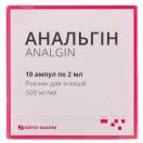 Анальгін 500 мг/мл розчин для ін’єкцій ампули 2 мл №10 в Україні foto 1