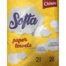 Паперові рушники Softa Chisto, сірі з білим, 2 рулони купити foto 1