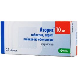 Аторис 10 мг таблетки №30 KRKA (Словенія) купити за ціною від 275,60 ...